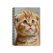 Cute Scottish Fold Kitten Spiral Notebook | Ruled Line Journal | 118 pages - $19.99