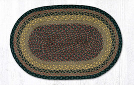 Earth Rugs C-99 Brown Black Charcoal Oval Braided Rug 20&quot; x 30&quot; - £31.06 GBP