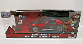 Harley Quinn &amp; 2009 Chevy Corvette Stingray 1:24 Die Cast Limited Editio... - £23.73 GBP