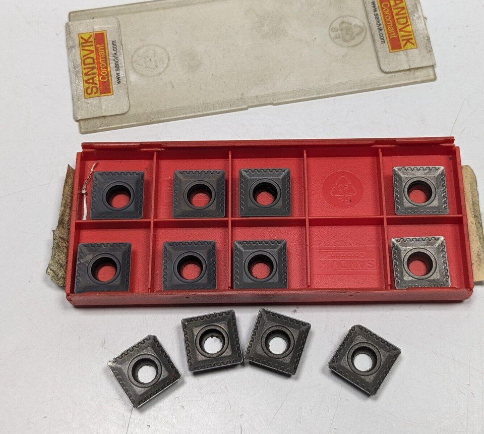 Lot of 12 Sandvik Carbide Milling Inserts SPMT12 04 08-WL H13A - 8 New -... - $79.19