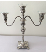 Silverplate Candelabra W M Rogers &amp; Sons Victorian Rose Convertible BEAU... - $79.95