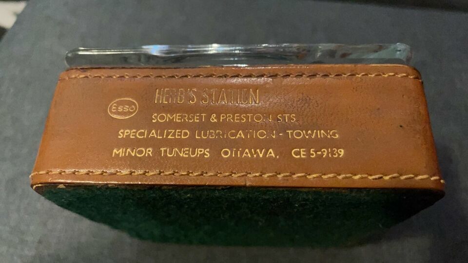 HERBS STATION SOMERSET & PRESTON STS. OTTAWA LUBE & TOWING ESSO GASOLINE ASHTRAY - $29.13