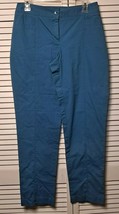 CHICO&#39;S Comfy Stretch Cotton Blend STRAIGHT LEG 4 Pockets  Blue Pants Si... - $9.09