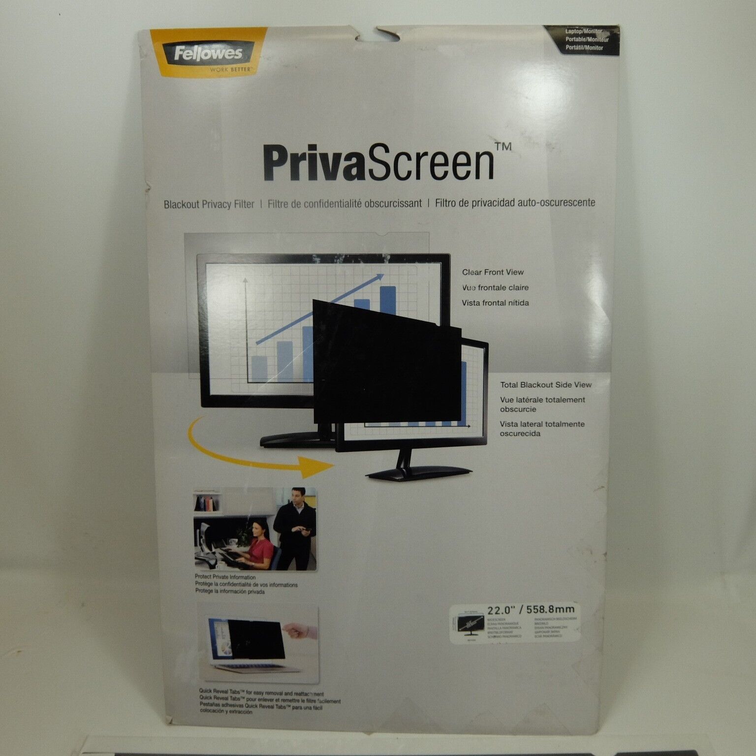 Fellowes PrivaScreen Blackout Privacy Filter for 22.0 Inch Monitors CRC4... - $14.99