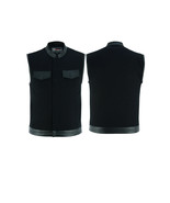 Denim Vest with Leather trims concealed carry pocket Black - $85.48+