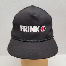 Vintage Frink Sno-Plow Trucker Snapback Black Trucker Dad Hat Cap - $24.65