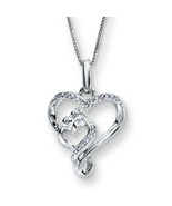 0.15Ct Round Moissanite Sterling Silver Mother and Child Heart Pendant N... - £83.44 GBP
