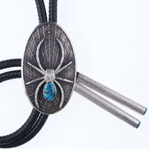 Kelsey Jimmie Navajo 18k Accented Sterling and turquoise Oversized spider bolo t - £1,890.95 GBP
