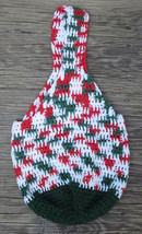 Christmas Crocheted Hobo Shoulder Bag Handbag Handmade Vintage Red White Green - £17.74 GBP