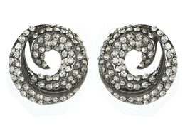 Amrita Singh Gunmetal Crystal Sorrento Swirl Stud Earrings ERC 7016 NWT - £17.62 GBP