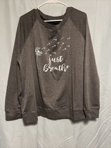 Just Breathe ( Dandelions ) Sweat Shirt Size Women&#39;s Size 3XL Color Gray - £11.80 GBP