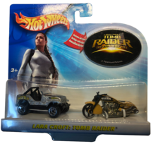 Hot Wheels Lara Croft Tomb Raider 2 Car Set w/Jeep &amp; Exclusive Scorchin&#39;... - $14.99