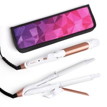 AmoVee Travel Curling Iron, 2 in 1 Mini Flat Iron Travel Hair Straightener - $58.41