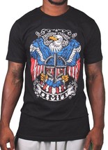 Omit Nero da Uomo American Freedom Pietra Aquila Crest T-Shirt Nwt - £11.35 GBP