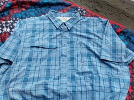 Lake &amp; Trail Short Sleeve Blue Plaid Size XXXL Outdoors Button Down Fron... - $27.86