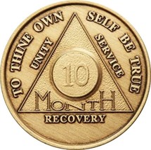 wendells 10 Month AA Medallion Bronze Anniversary Style Sobriety Chip - £2.32 GBP