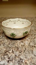 Lenox China Holiday Pierced Holly and Berries 6 inch Salad bowl Gold Rim  - £20.14 GBP