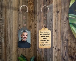 loss of father memorial keychain / remembrance photo keychain / father l... - $21.00