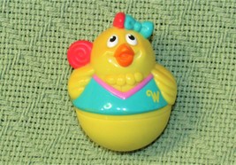 Vintage Weebles Playskool Chick Yellow Chicken With Lollipop 2003 Plastic Wobble - $4.50