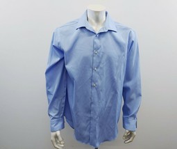 Calvin Klein Men&#39;s Slim Fit Button Up Dress Shirt Size 17.5 Blue Long Sl... - $7.92