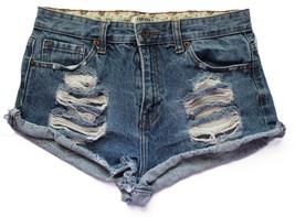 Forever 21 Jean Shorts Women’s Sz 27 Destroyed Denim Shorts - $9.49