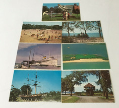 Vintage Presque Isle state park Erie PA postcard lot topo and non topo cards - £15.68 GBP