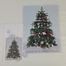 Christmas Card Season Greetings Tree Ornaments Cookie Recipe Inside Unused USA  - £3.58 GBP