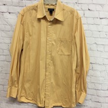 Saddlebred Men&#39;s Mustard Yellow Button-Down Dress Shirt Size Large - £12.12 GBP