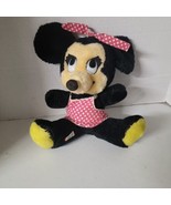 Vintage Minnie Mouse 8&quot; Plush Walt Disney Pink Dot Dress &amp; Hair Tie - $7.66