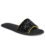 MSRP $30 I.n.c. Velvet Printed Slide Slippers Black Size Small - $16.44 CAD
