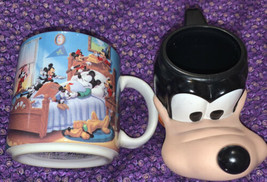 Disney Disneyland Goofy Applause Plastic 3D Cup &amp; Mickey Mouse Mug &amp; Koo... - £12.89 GBP