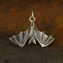 Sterling Silver Realistic Bat Charm 17x20mm - £19.84 GBP