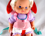 Vintage Baby Alive Check Up 1993 Kenner 14&quot;Doll in baby carrier front ba... - $20.78
