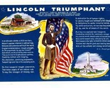 Lincoln Triumphant Giant Postcard Sonnets and Short Poems H E Biedinger ... - £34.87 GBP