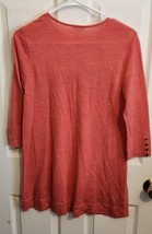 J. Jill 100% Merino Wool Tunic Sweater Coral Pink Light Pullover Layered Look SP - £18.05 GBP