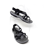 Skechers Womens Memory Foam Black Gray Criss Cross Sandals Size 10 - $365.23 MXN
