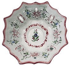 Vintage RCCL Hand Painted Porcelain Floral Basket Bowl from Portugal CottageCore - £43.83 GBP