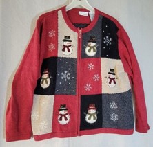 Croft And Barrow Holiday Cardigan Full Zip Womens XL Sweater Christmas S... - $22.40