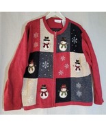 Croft And Barrow Holiday Cardigan Full Zip Womens XL Sweater Christmas S... - £17.57 GBP
