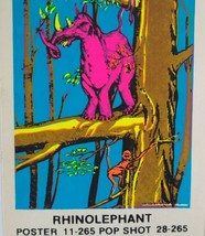 Psychedelic Mod Hippy Art Vintage RHINOLEPHANT Pop Shot Sticker Tom Gatz? Rhino - £50.83 GBP