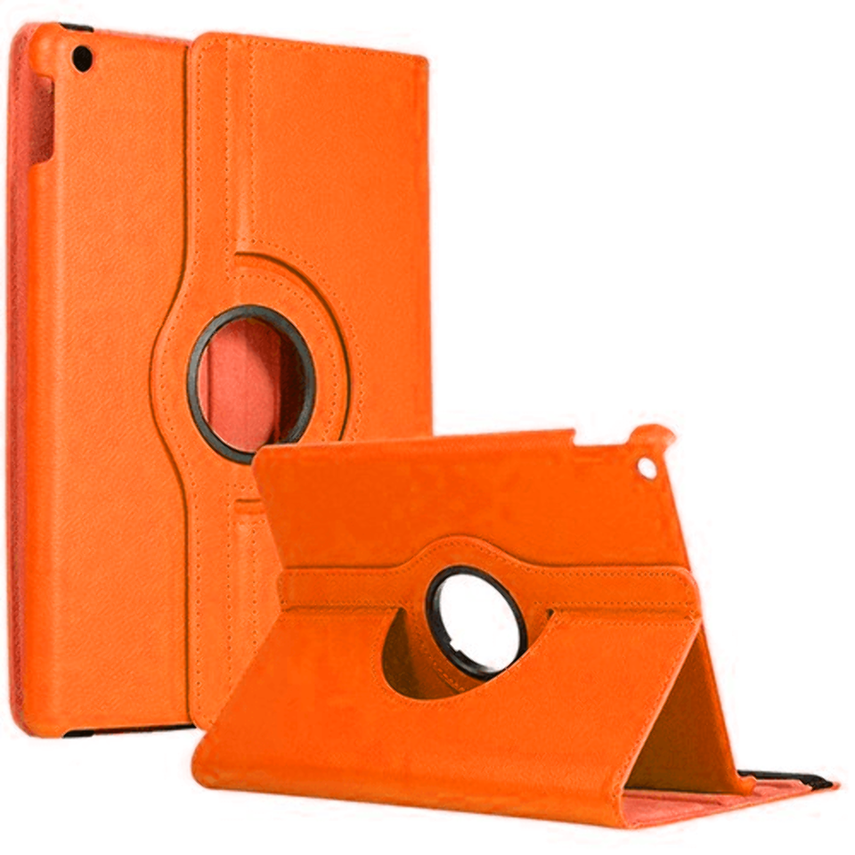Leather Flip 360° Rotating Portfolio Case Cover for iPad Air 1/Air 2 ORANGE - $6.76