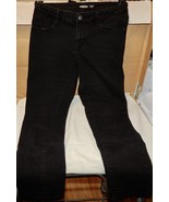 Woman&#39;s Jeans Old Navy 30&quot; x 25&quot; Straight Leg 8 Short Rise 8&quot; Black Skin... - $23.49