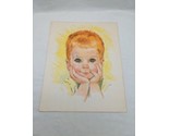 Vintage Little Boy With Freckles Holding Face Art Print 11&quot; X 14&quot; - $71.27