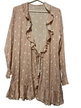 Urban Outfitters Size M Pale Pink White Polka Dot Open Jacket Cardigan - £15.07 GBP