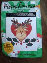 Reindeer 3D Wearable Iron On Innovations Applique kit DIY Ugly Christmas 1996 - £6.27 GBP