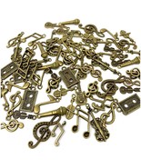 Music Note Charms Antiqued Bronze Musician Pendants Singer Findings Mix ... - £14.23 GBP