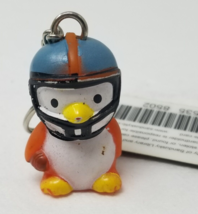 Penguin Football Helmet Keychain 1990s Blue Yellow Sandusky Library Plastic - £9.50 GBP