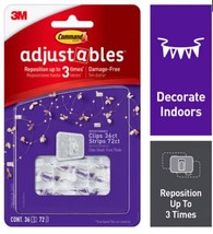 3M Command Adjustables 108 ct Mini Adjustable Decorating Clips &amp; Strips - £13.30 GBP