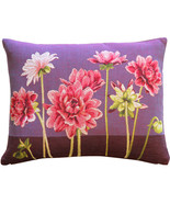 Pink Dahlias Rectangular Tapestry Throw Pillow, with Polyfill Insert - £31.93 GBP