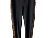 Joseph Ribkoff Size 6 Pull On Pants Black with Tiger Print Sides Stretch - $21.73